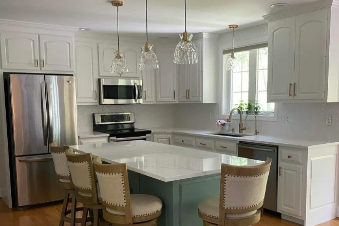 The Ultimate Guide to Kitchen Cabinet Painting in Marlborough, CT 6 A kitchen with newly painted white cabinets