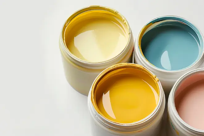 What Is the Best Exterior Paint Sheen? 1 Three cans of paint on a white surface.